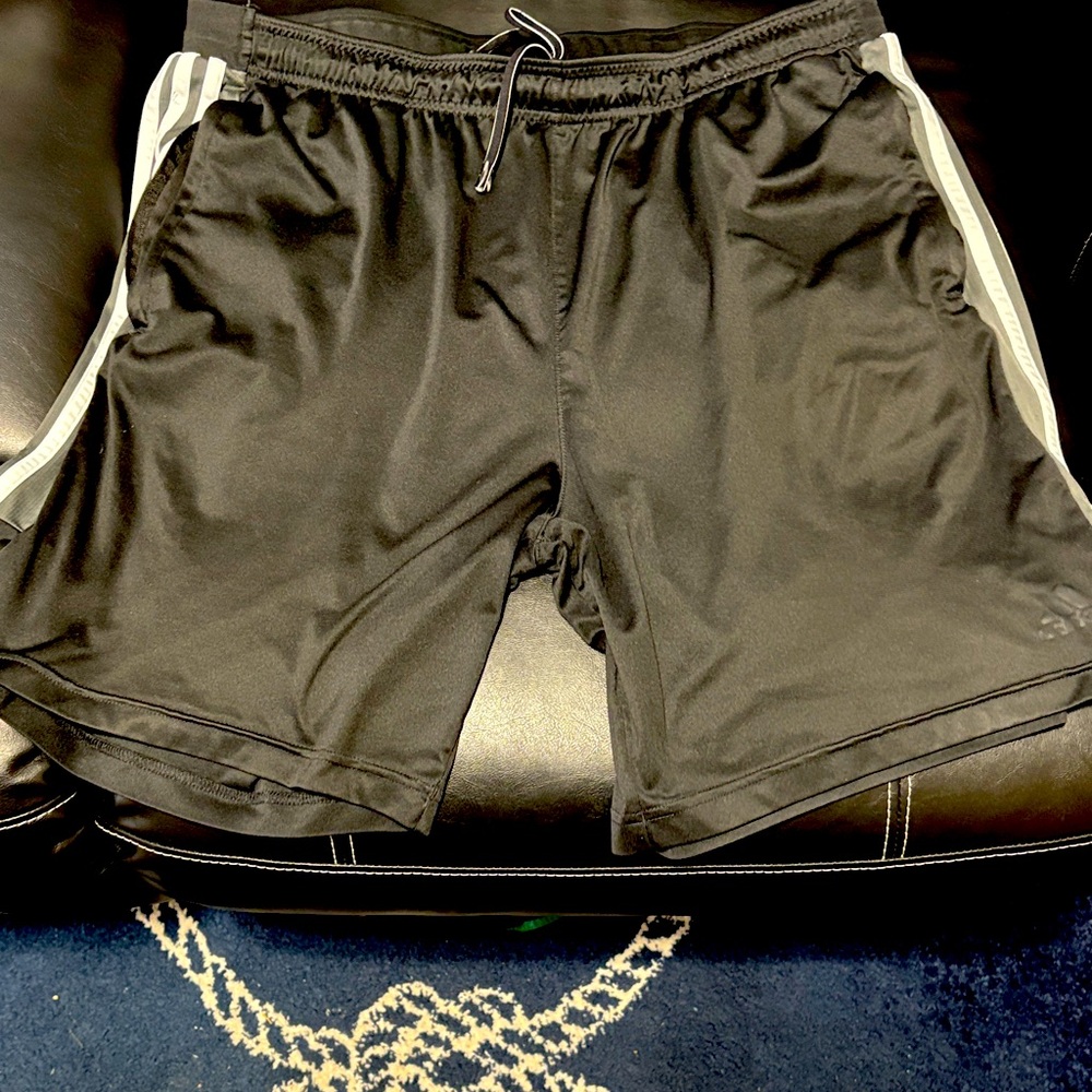 Xxl black gray and white adidas shorts with zipper up pockets